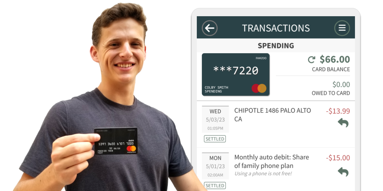 FamZoo Prepaid debit cards for kids, teens, families